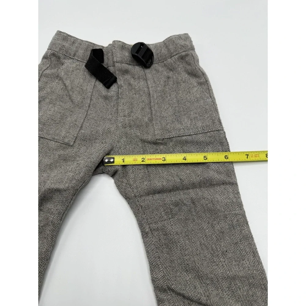 ZARA Baby Boy Gray Herringbone Trousers Pants Size 9-12 Months Pre-owned AS IS
